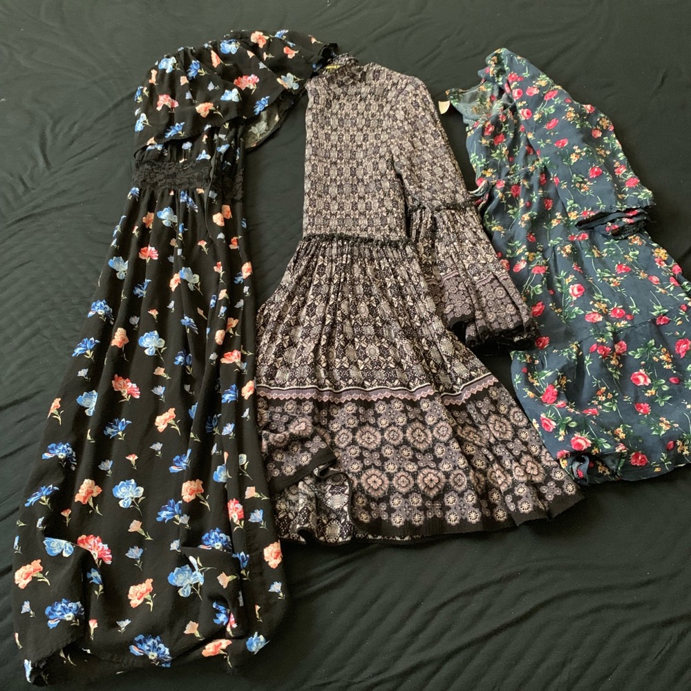 3 floral dresses